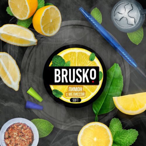 Brusko / Бестабачная смесь Brusko Strong Лимон с мелиссой, 50г в ХукаГиперМаркете Т24
