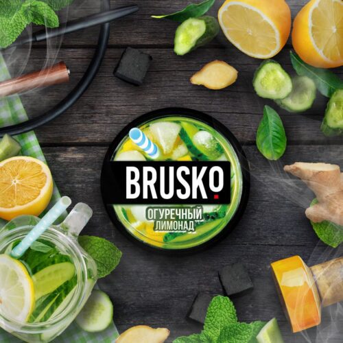 Brusko / Бестабачная смесь Brusko Strong Огуречный лимонад, 50г в ХукаГиперМаркете Т24