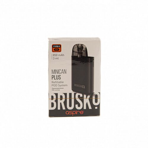 Brusko / Электронная сигарета Brusko Minican Plus 850mAh черная (многоразовая) в ХукаГиперМаркете Т24