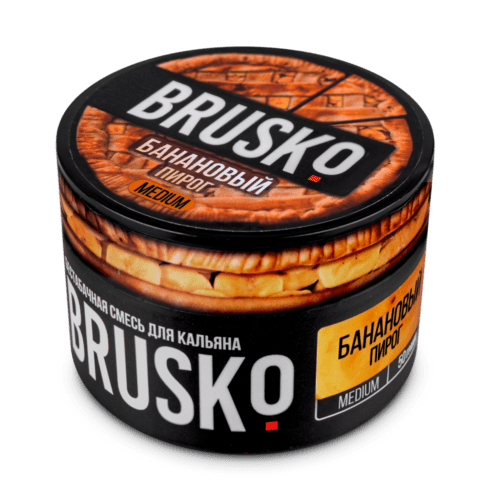 Brusko / Бестабачная смесь Brusko Medium Банановый пирог, 50г в ХукаГиперМаркете Т24