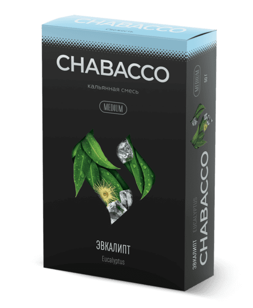 CHABACCO / Бестабачная смесь Chabacco Medium Eucalyptus (Эвкалипт), 50г в ХукаГиперМаркете Т24