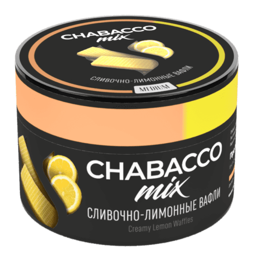CHABACCO / Бестабачная смесь Chabacco Mix Medium Creamy lemon waffles, 50г [M] в ХукаГиперМаркете Т24