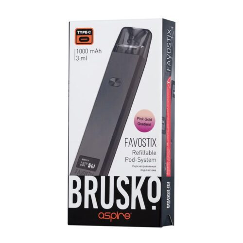 Brusko / Электронная сигарета Brusko Favostix 1000mAh Gold-rose Gradient (многоразовая) в ХукаГиперМаркете Т24