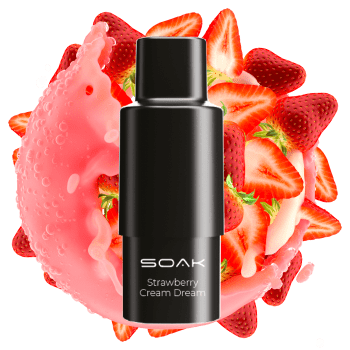 Soak / Картридж одноразовый для SOAK Q Strawberry Cream Dream (4,8мл, 1500 затяжек) в ХукаГиперМаркете Т24