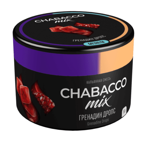 CHABACCO / Бестабачная смесь Chabacco Mix Medium Grenadine Drops, 50г [M] в ХукаГиперМаркете Т24